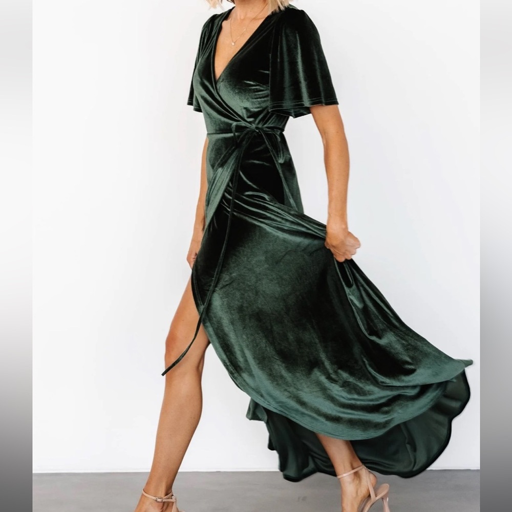 Baltic Born Katelyn Velvet Maxi Wrap Dress | size L